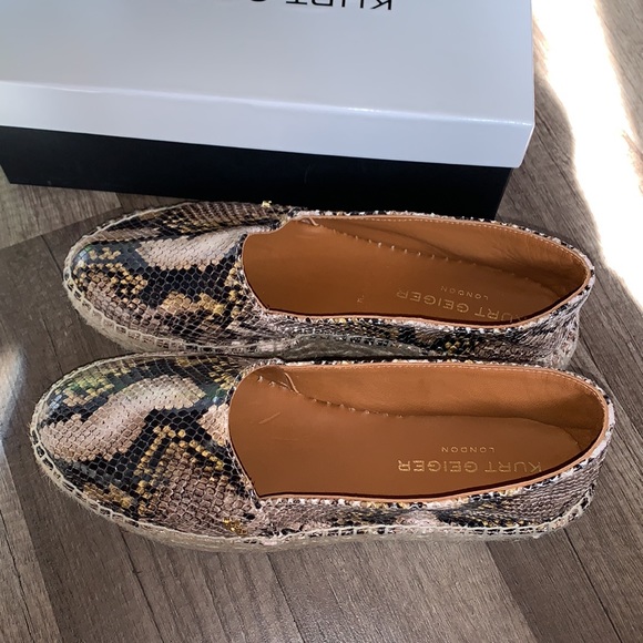 Kurt Geiger Morella LeatherSnake Print Espadrilles - Picture 7 of 8